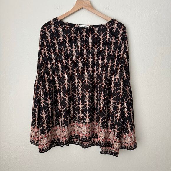 Max Studio Womens Boho Tunic Blouse Flowy Oversized Stretch Top Beachy Size XL - Picture 1 of 10
